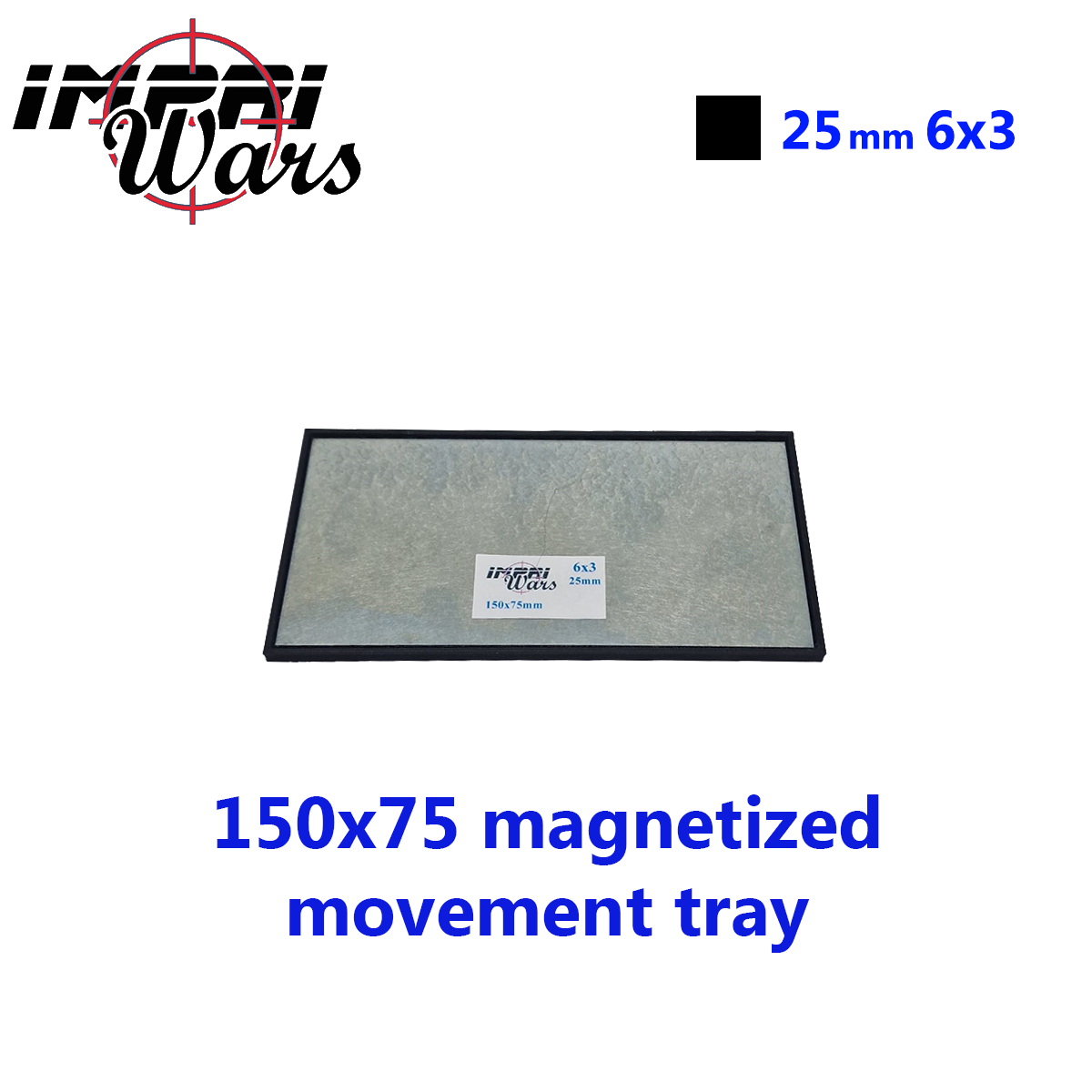 150 × 75 mm magnetic movement tray (6 × 3 25 mm bases)