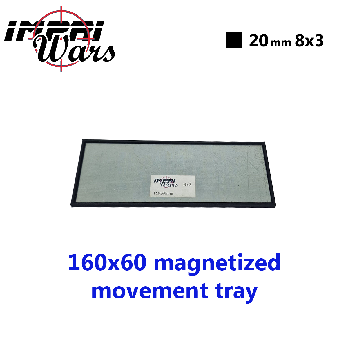Bandeja de movimiento imantada de 160 × 60 mm (8 × 3 peanas de 20 mm)