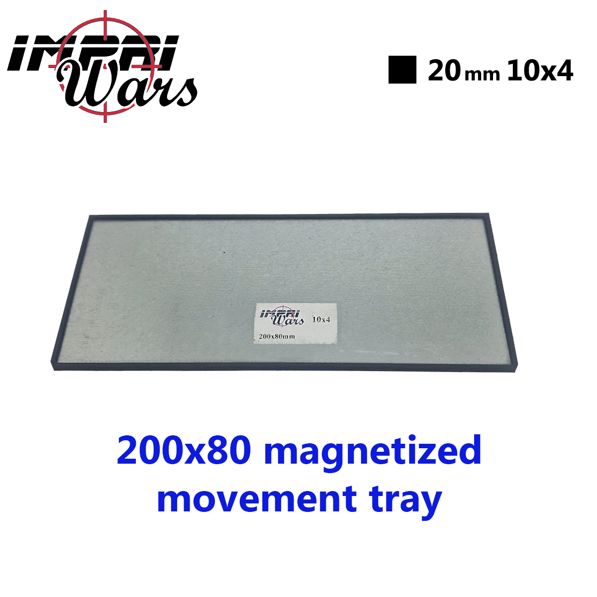 Bandeja de movimiento imantada de 200 × 80 mm (10 × 4 peanas de 20 mm)