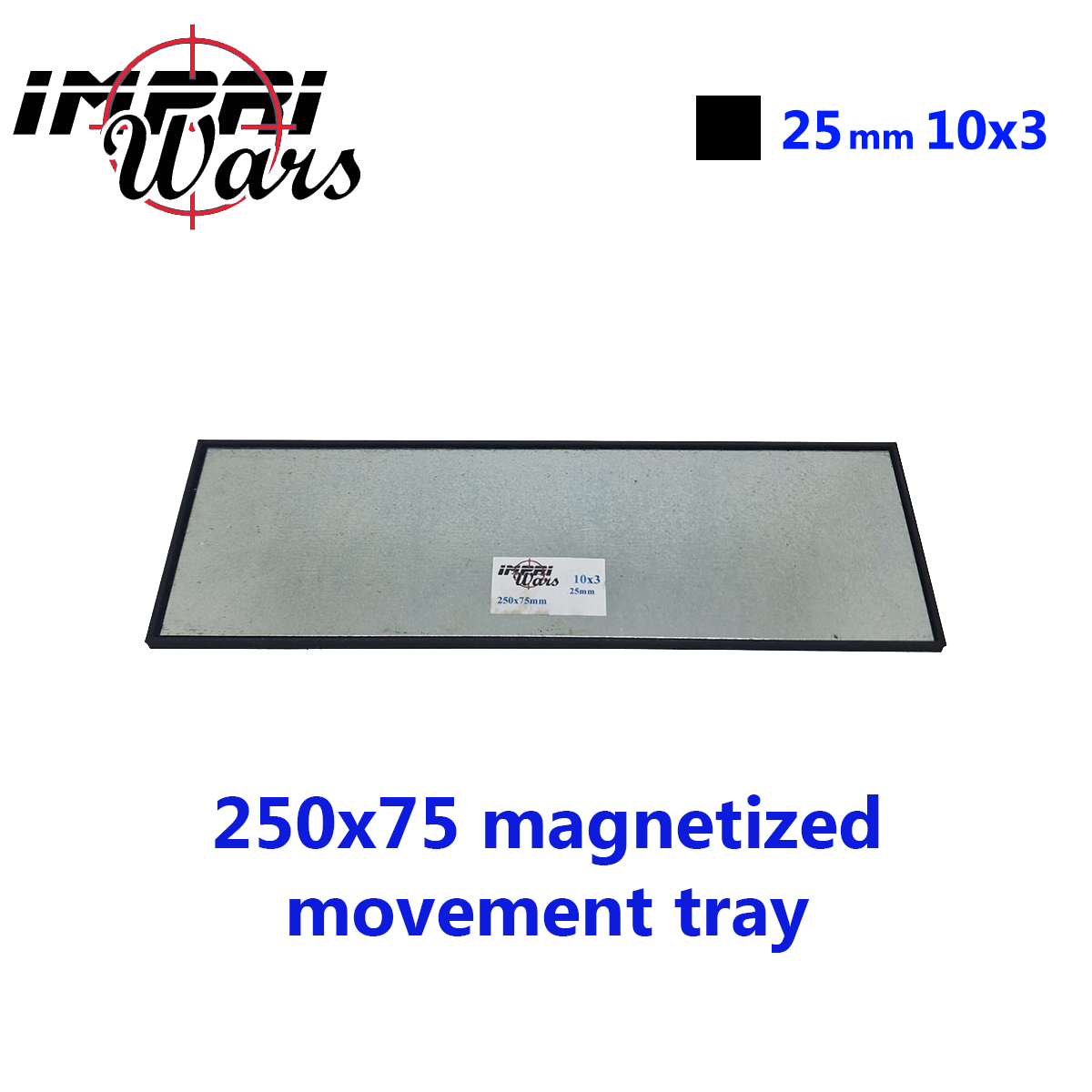 250 × 75 mm magnetic movement tray (10 × 3 25 mm bases)
