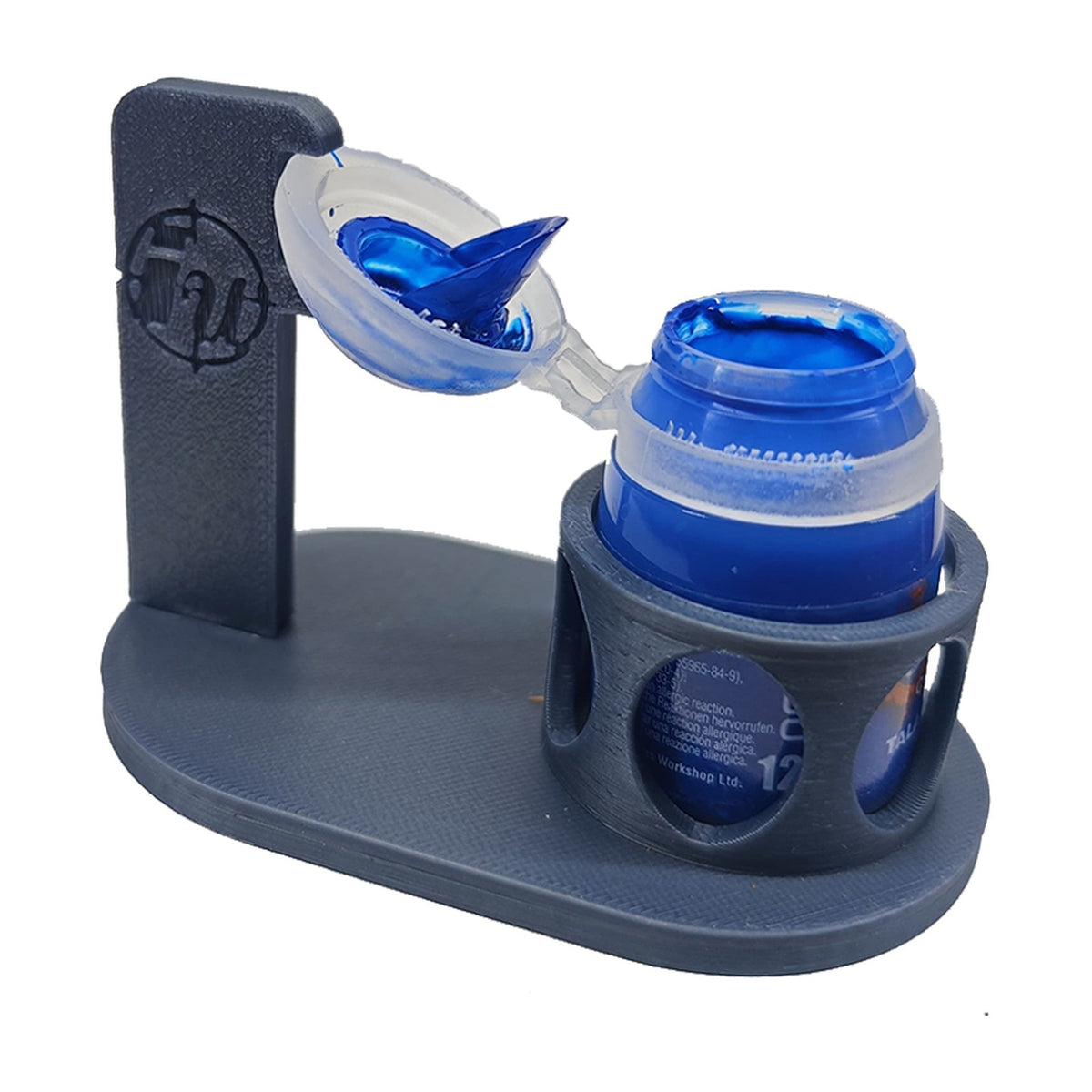 Soporte para bote de pintura con percha para la tapa