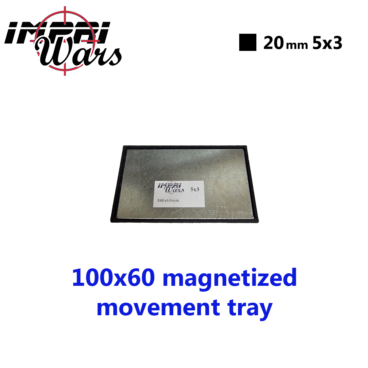 Bandeja de movimiento imantada de 100 × 60 mm (5 × 3 peanas de 20 mm)