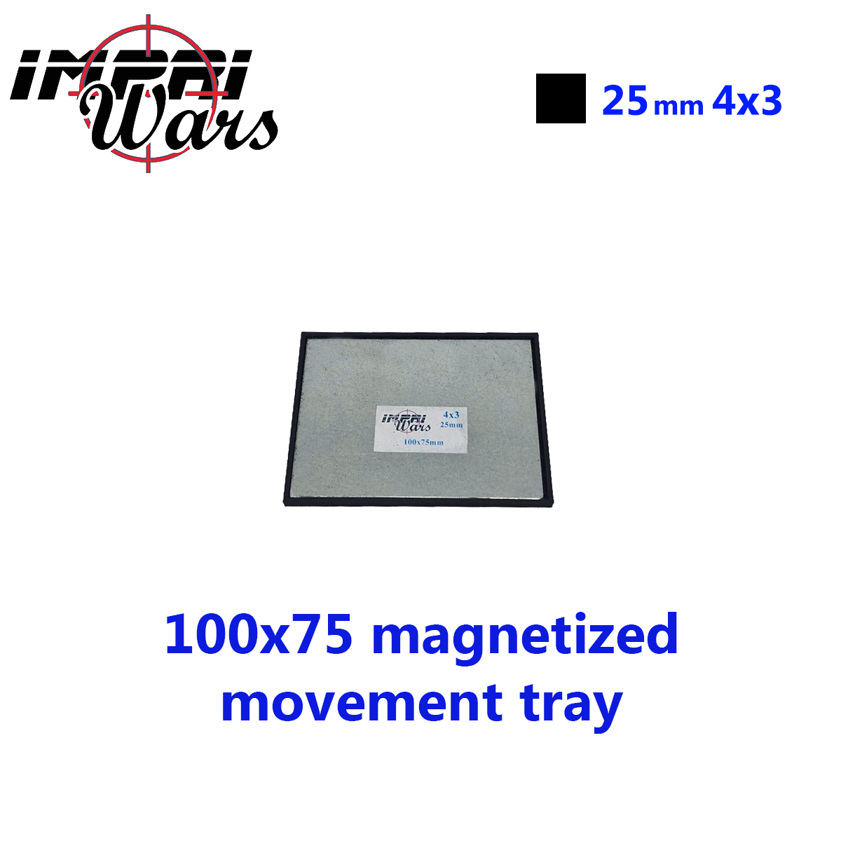 Bandeja de movimiento imantada de 100 × 75 mm (4 × 3 peanas de 25 mm)