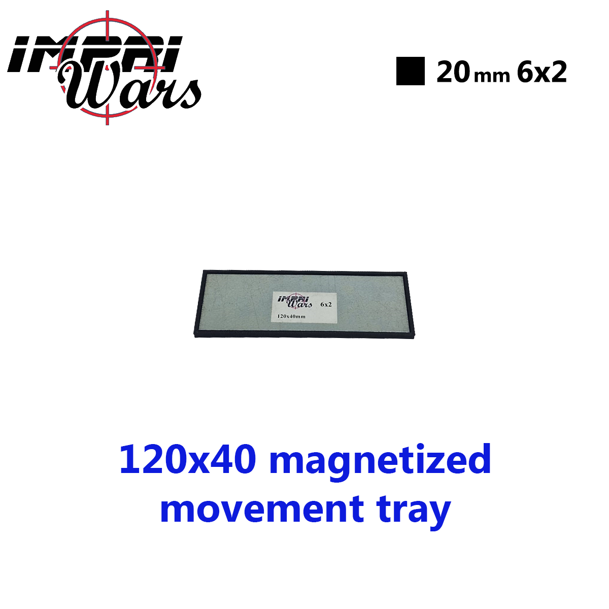 Bandeja de movimiento imantada de 120 × 40 mm (6 × 2 peanas de 20 mm)