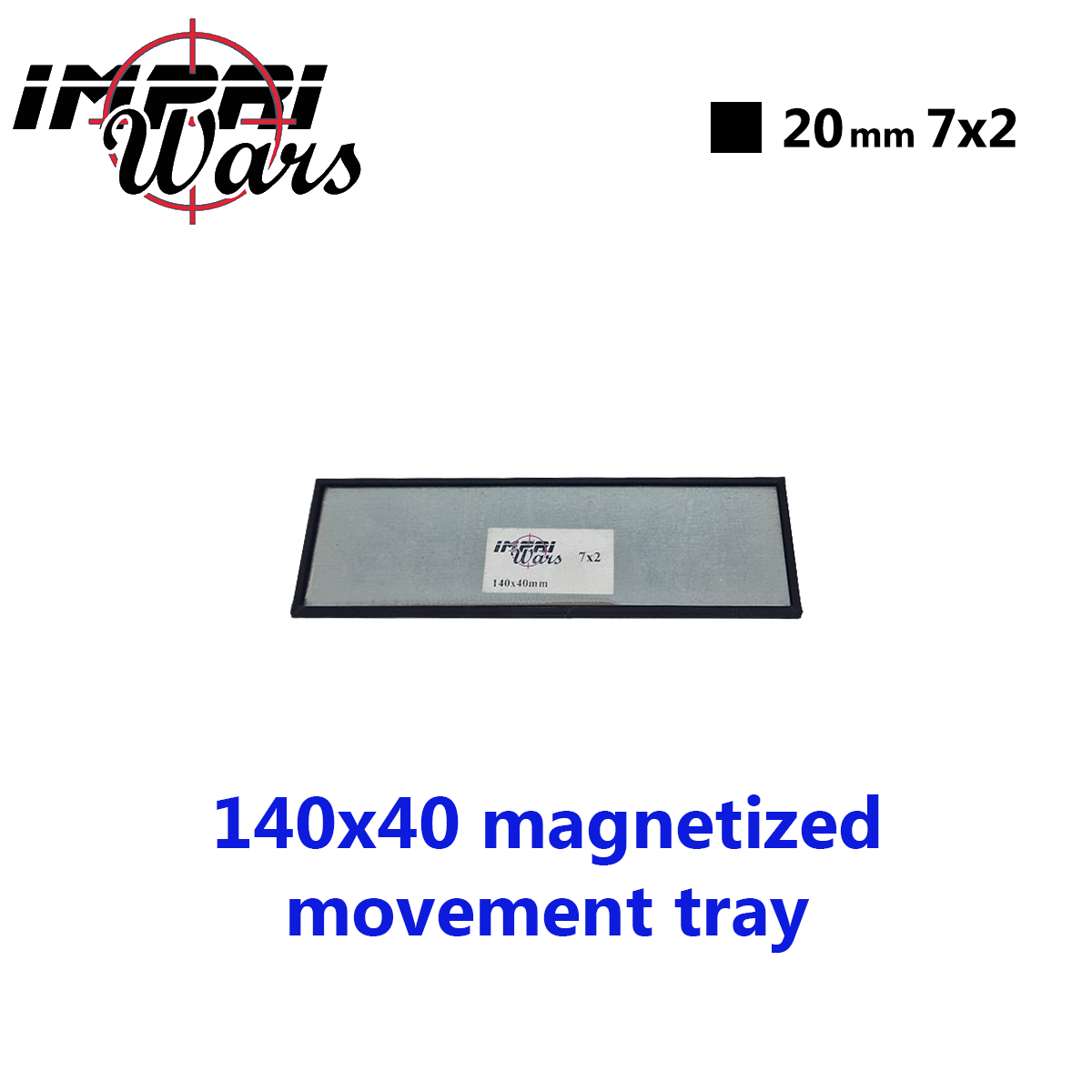 Bandeja de movimiento imantada de 140 × 40 mm (7 × 2 peanas de 20 mm)