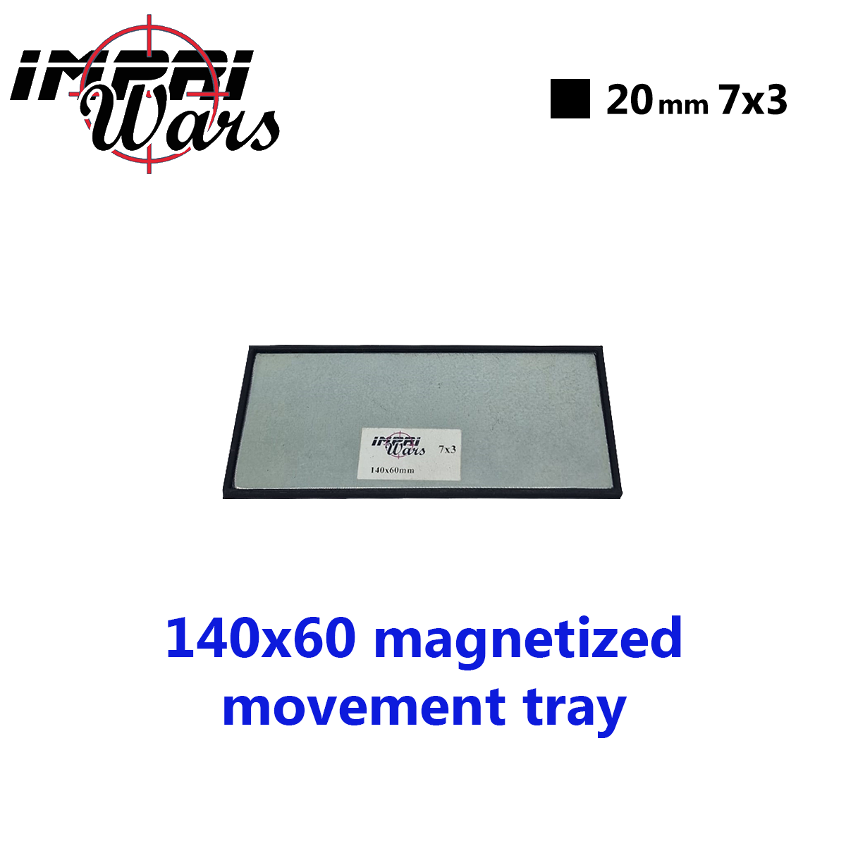 Bandeja de movimiento imantada de 140 × 60 mm (7 × 3 peanas de 20 mm)