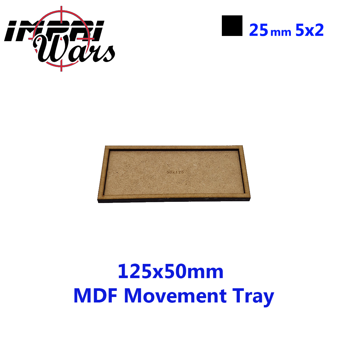 Bandeja de movimiento de DM de 125 × 50 mm (5 × 2 peanas de 25 mm)