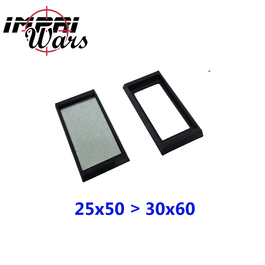 Dos marcos negros de adaptador para peanas de caballería de 25x50 a 30x60 mm.