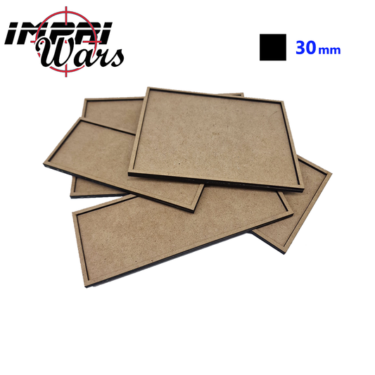 Bandejas de movimiento de DM superpuestas, con el logo de ImpriWars y el símbolo de la peana de 30×30 mm.