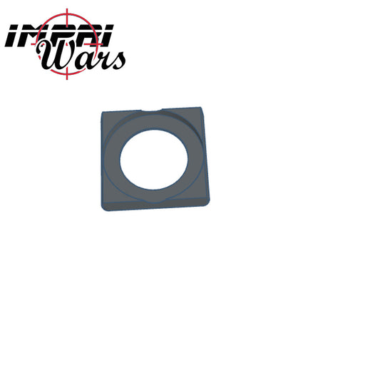 Adaptador de peana redonda de 28,5 mm a cuadrada 30x30 mm