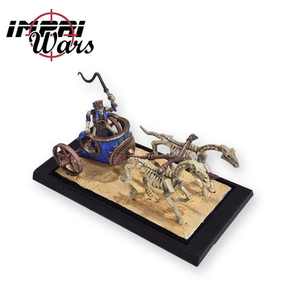 Adaptador de peana de carro 50x100 a 60x120 mm con un carro de los Reyes Funerarios montado