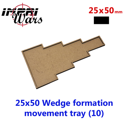 Bandeja de movimiento de DM en lanza para 10 miniaturas con peanas de 25 × 50 mm