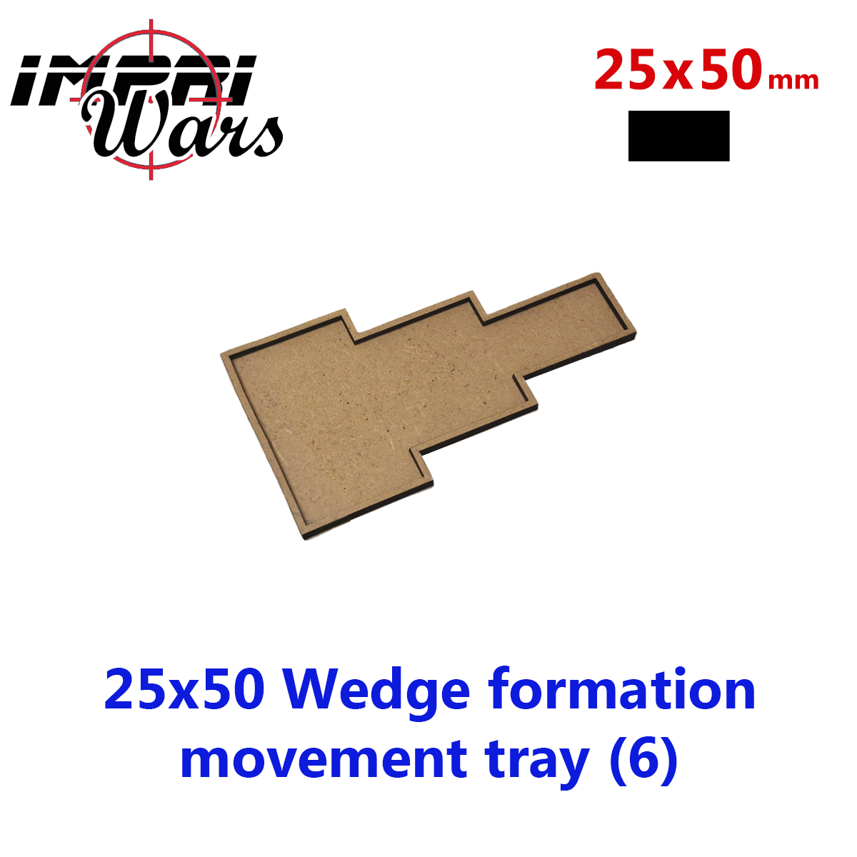 Bandeja de movimiento de DM en lanza para 6 miniaturas con peanas de 25 × 50 mm