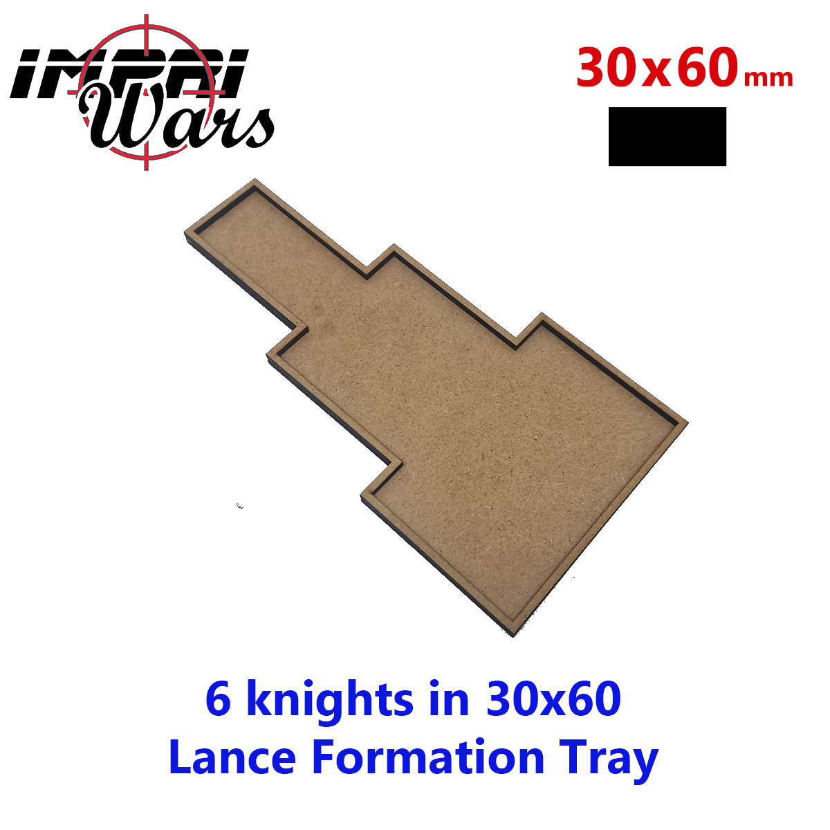 Bandeja de movimiento de DM en lanza para 6 miniaturas con peanas de 30 × 60 mm