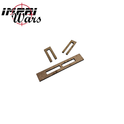 Three separate V-shaped MDF accessories for linking organisers.