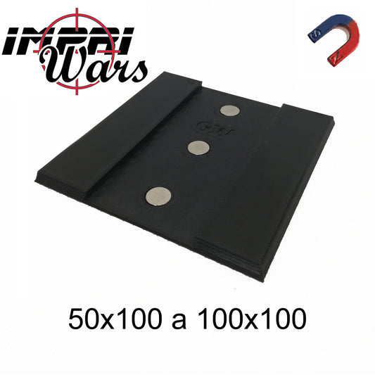 Adaptador de peana de carro 50x100 a 100x100 mm