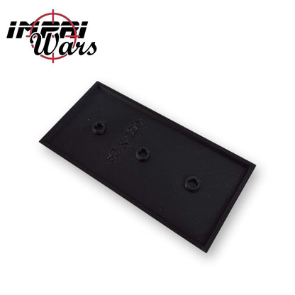 Peana 60x120 mm, cara inferior con anclajes para imán