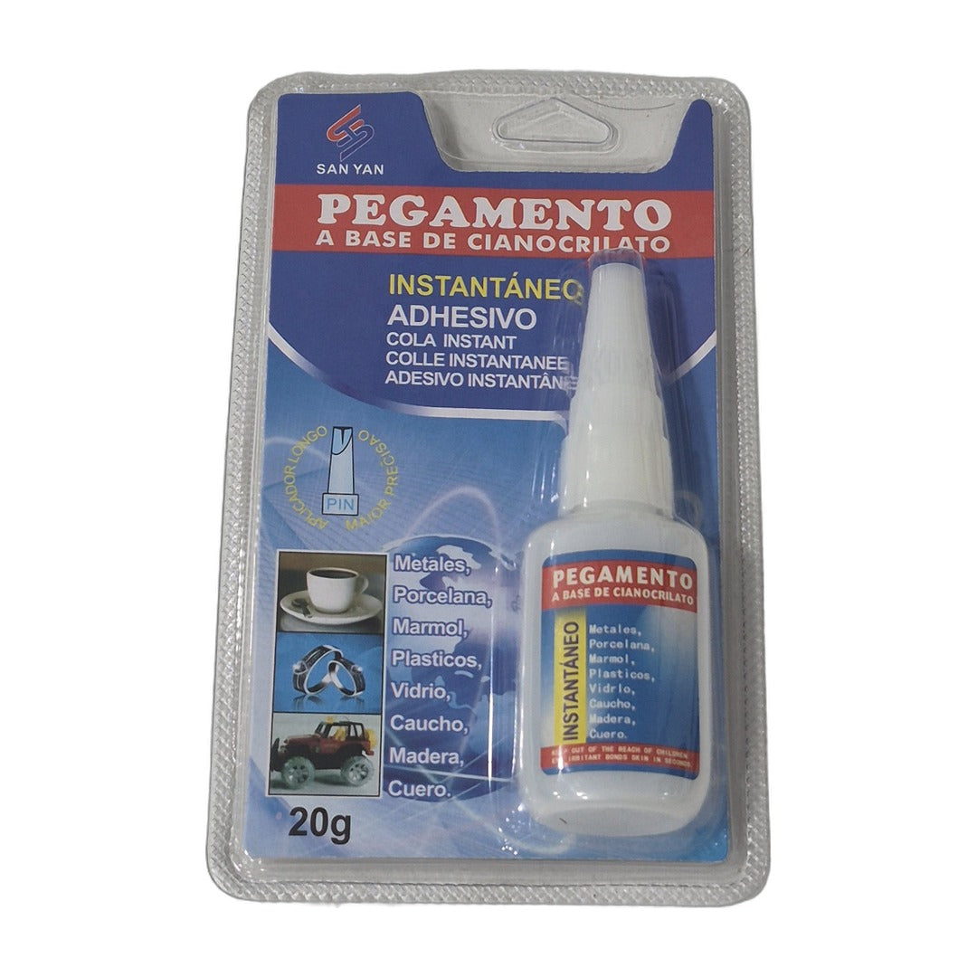 Pegamento de cianoacrilato de 20 g en su blíster