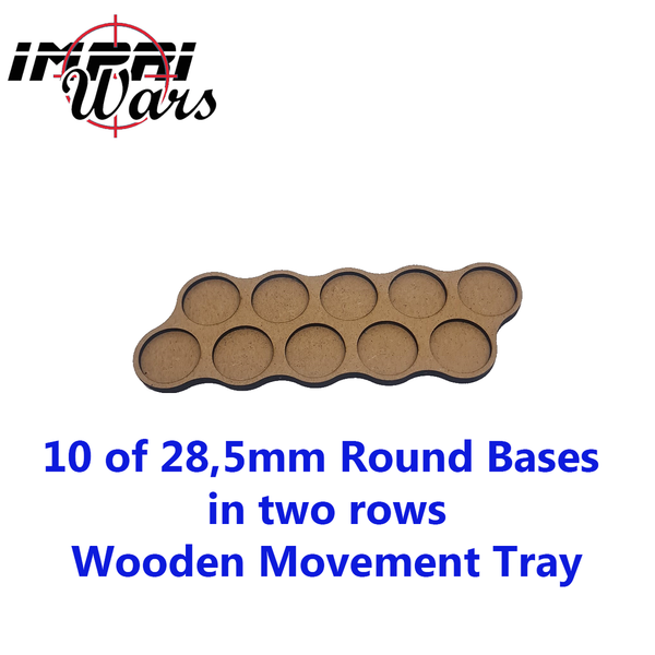 10 of 28,5 mm in two rows movement tray