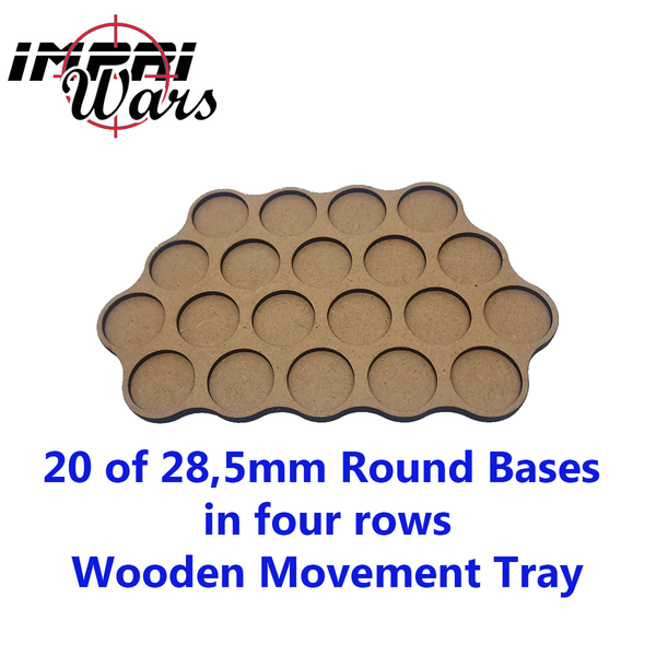 20 of 28,5 mm in four rows movement tray